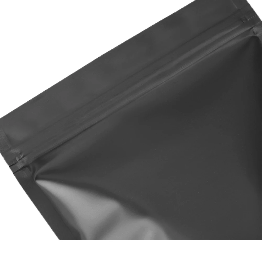 Matte Mylar Foil Stand Up Zip Lock Reusable Food Storage Pouches - 100 Pack