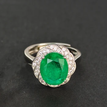 

2020 hot selling Oval Green Sparkling AAA CZ Wedding rings for women Top quality Girls ladies party jewelry Bague femme Size 6-9