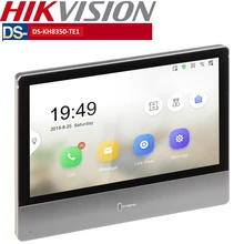 Mutil língua hikvision intercom DS-KH8350-WTE1 estação interior monitor de tela sensível ao toque com resolução 1024x600