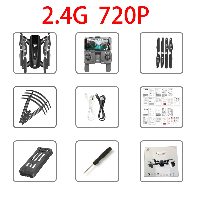 Gps Дрон с камерой 5G RC Квадрокоптер Дрон 4K wifi FPV складной OffPoint жесты фотографии вертолет для видеосъемки длительный срок службы батареи игрушка - Цвет: 2.4G 720P