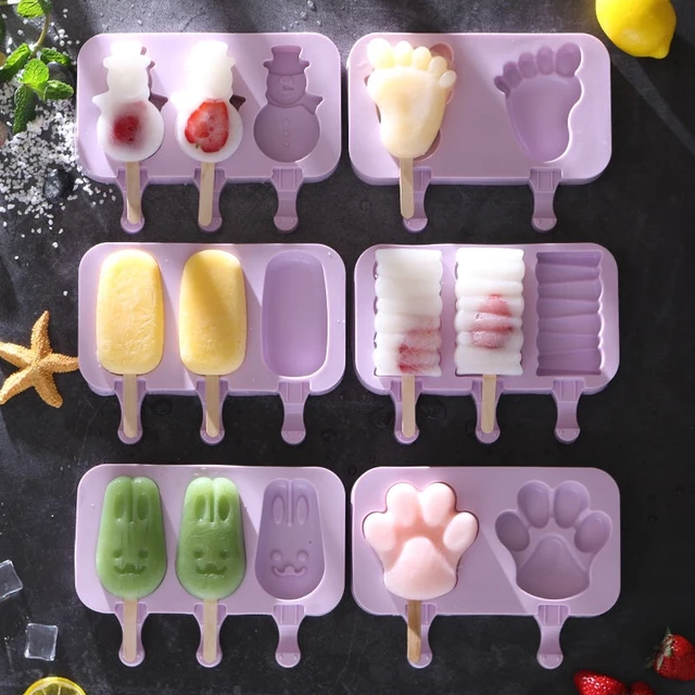 Silicone Ice Cream Mold with Lid and Sticks DIY Popsicle Mould