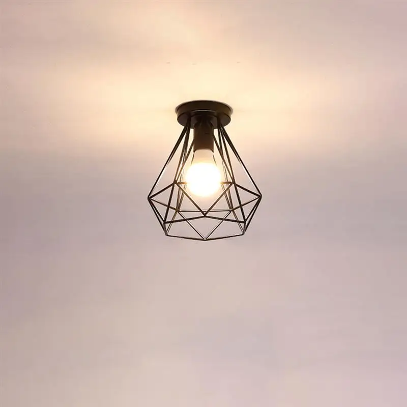 

LED Wrought Iron Chandelier Ceiling Lamp Retro Indoor Lighting Creative Personality Industrial Single Head Hanging Lamp E27