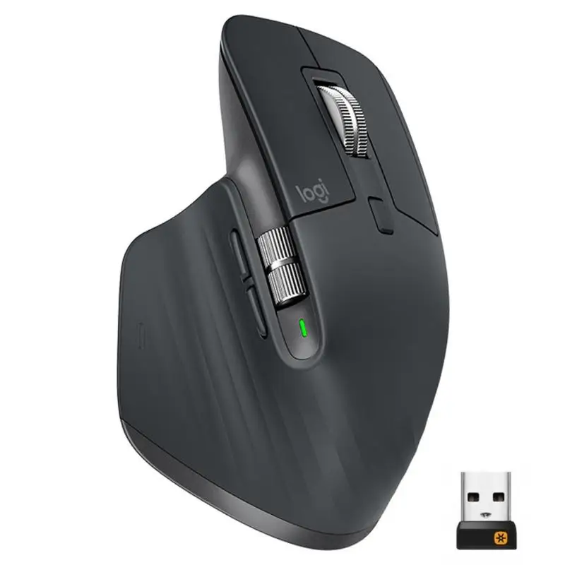 Беспроводная Bluetooth мышь logitech MX Master3, 2,4 ГГц, 4000 точек на дюйм, регулируемая Двухрежимная высокоскоростная мышь, высокоточная мышь для офиса - Цвет: Черный