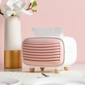 

The Nordic INS Creative Tissue Box Home Bedroom Room Cute Bamboo Charcoal Paper Extraction Box Desktop Napkin Storage Box