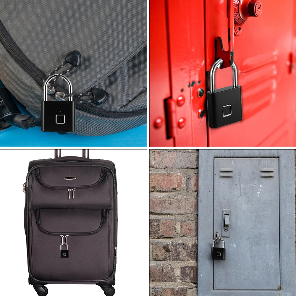 Fingerprint Password Door Lock Smart Rechargeable Keyless Touch Professional Padlock Home Security Practical Quick Unlock Indoor