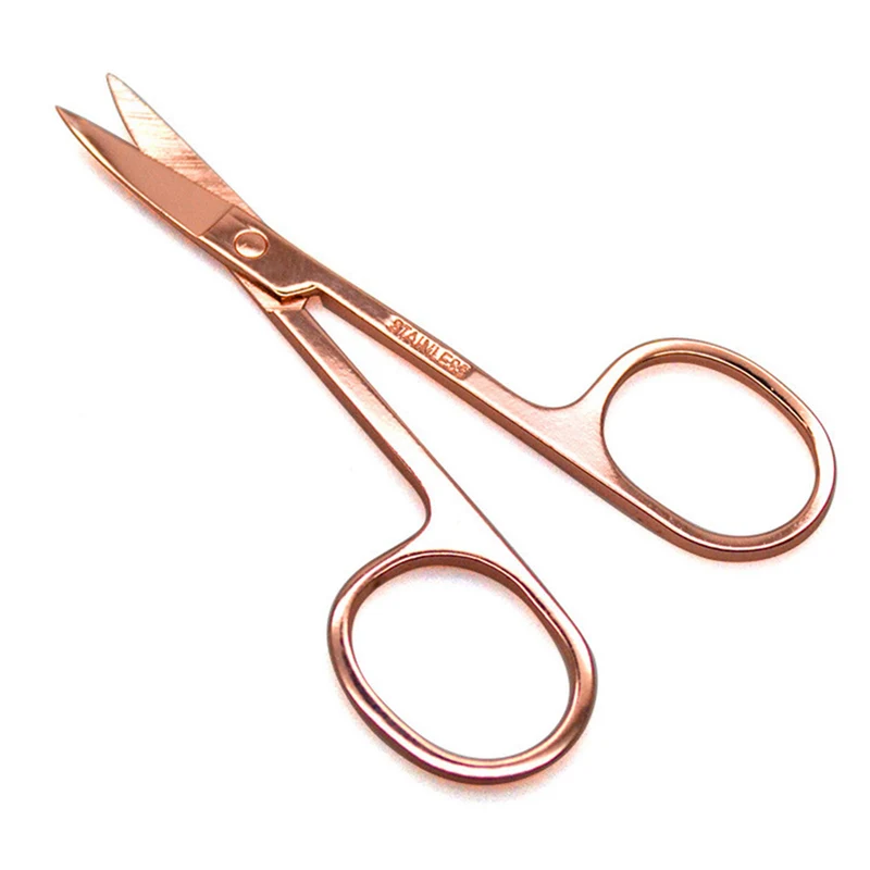 

Stainless Steel Rose Gold Small Scissors Trim Eyebrow Cut Bags Cut Beauty Dressing Tools Eyebrow Scissors Makeup Tools
