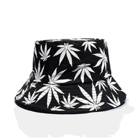 Women Bucket Hats Men Maple Leaf Print Cap Panama Hat Sandbeach Sunhat Fishing Hat Fisherman Cap for Hip Hop Bob Femme Gorro 4