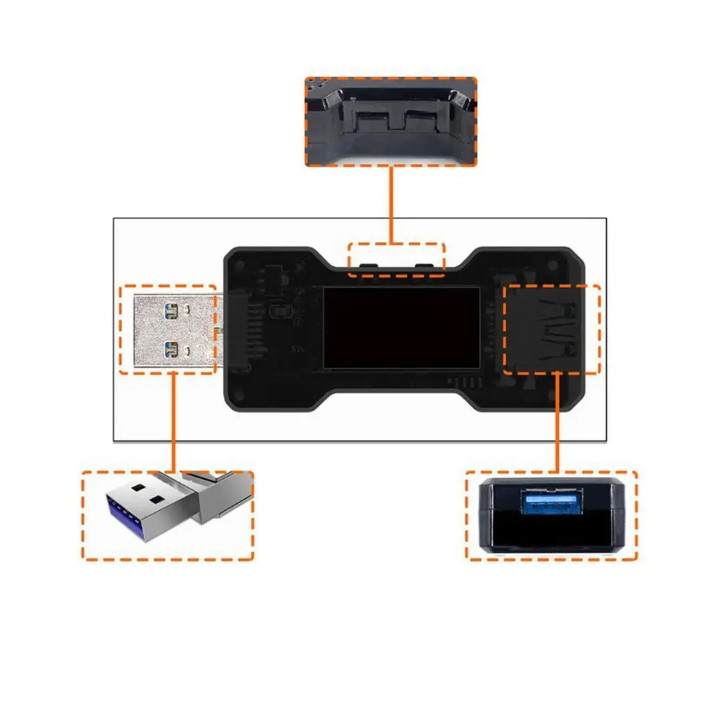 FNB18 USB тестер постоянного тока цифровой измеритель напряжения Амперметр Вольтметр Амперметр усилитель детектор напряжения power Bank индикатор зарядного устройства