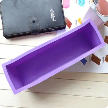 

DishyKooker 1.2L Rectangle Loaf Toast Bread Pastry Cake Soap Silicone Mold Pan Mould Tin - Color Random