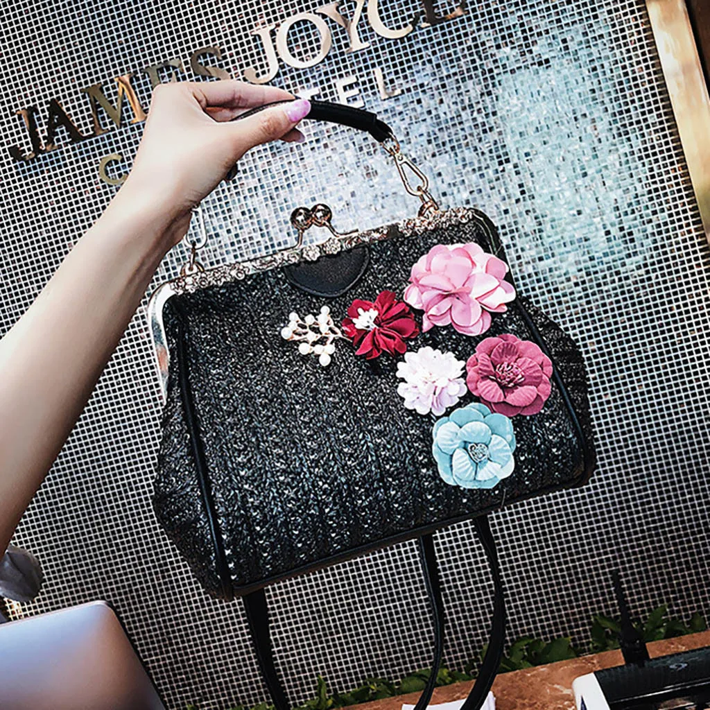 Женская элегантная Цветочная сумка на плечо с цепочкой, вечерняя роскошная сумка-мессенджер, Женская Мини однотонная стеганая сумка Bolsa Feminina