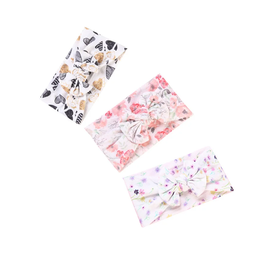 Повязка на голову для девочек милая повязка с принтом и бантом маленьких