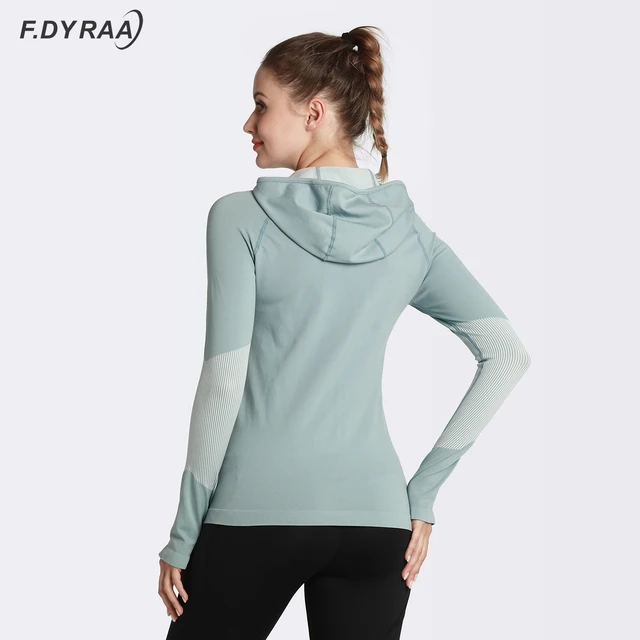 F.DYRAA femmes sweat-shirts de sport sans couture chemise de Sport à manches longues haut de Yoga Jersey chemise de course vêtements Fitness coupe à sec sweats 3