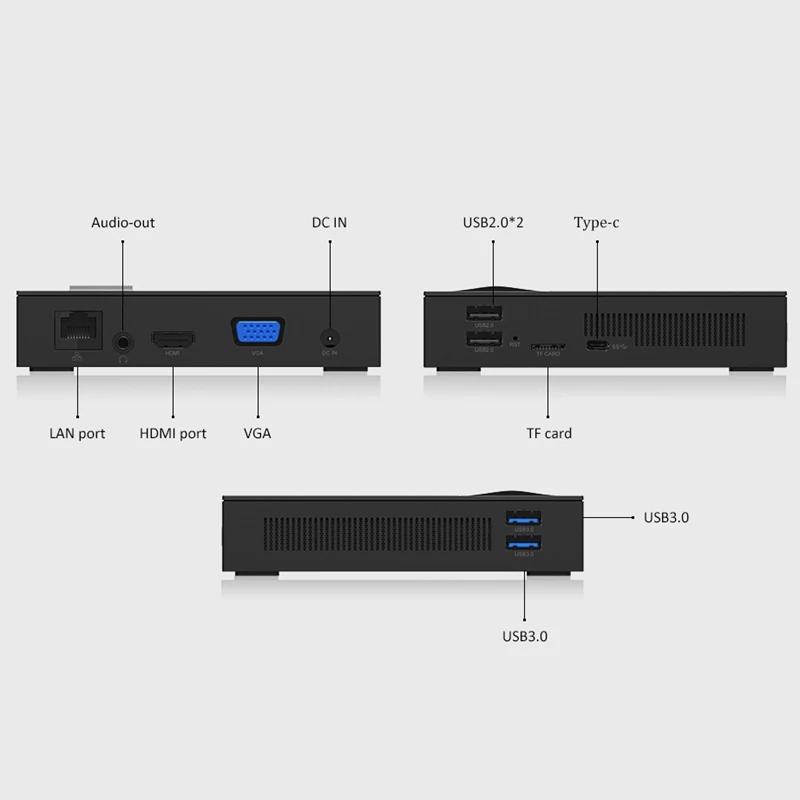 Мини ПК DIY M5 Intel Celeron J3455 Windows 10 DDR3L 4G+ 128G M.2 SSD USB3.0 4K HDMI VGA Gigabit Ehternt 5G wifi