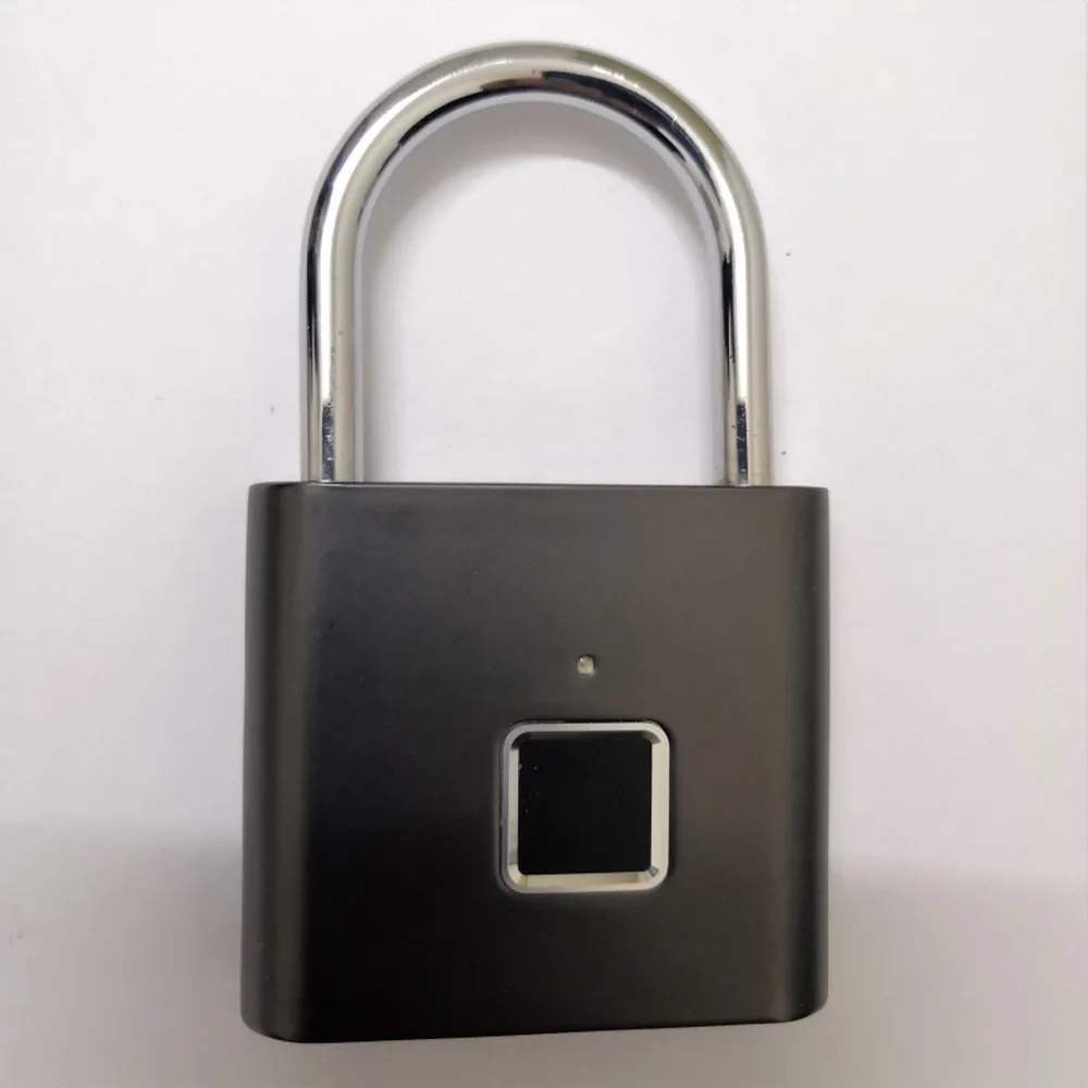 Black Умный Замок без ключа Usb Перезаряжаемый отпечаток пальца дверной замок висячий замок быстрая разблокировка цинковый сплав металлический Противоугонный замок безопасности - Цвет: Black