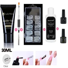 LadyMisty полирасширительный гель Наборы прозрачный дизайн ногтей камуфляж цвет кончик для ногтей Форма Кристалл УФ-гель светодиодный акриловый строительный гель для ногтей