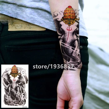 

Nu-TATY Waterproof Temporary Tattoo Sticker 22 Set Strange Pattern Style Wild Elephant Thailand Elephant God