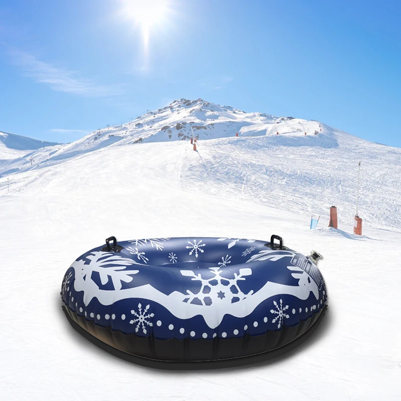 48” and 37” Inflatable Snow Sled for Kids and Adults Snow Tubes Set Heavy