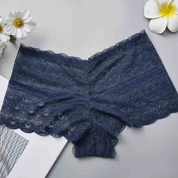

Hot Sale Ladies Full Lace Panties Sexy Breathable Seamless Waist Flat angle Ladies Panties