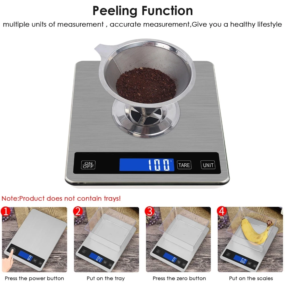 Kitchen Scale USB Rechargeable, 11lb Digital Food Scale Waterproof LCD  Display for Cooking, Tare Function, Easy Clean - AliExpress