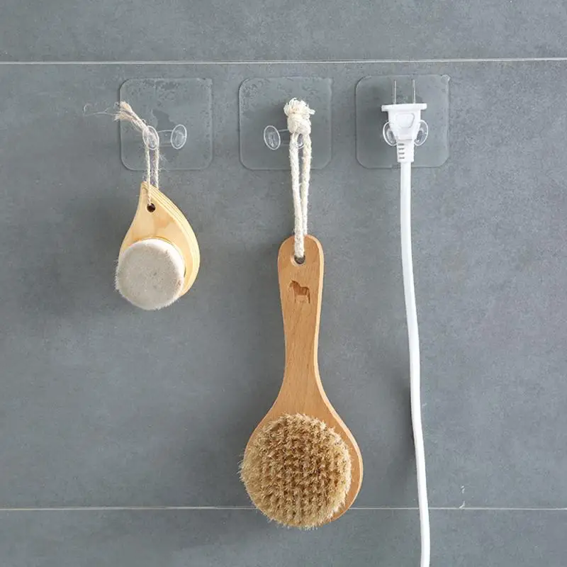 

Anti-skid Hooks Reusable Strong Sticky Traceless Transparent Strong Self Adhesive Door Wall Hangers Wall Hook Kitchen Storage
