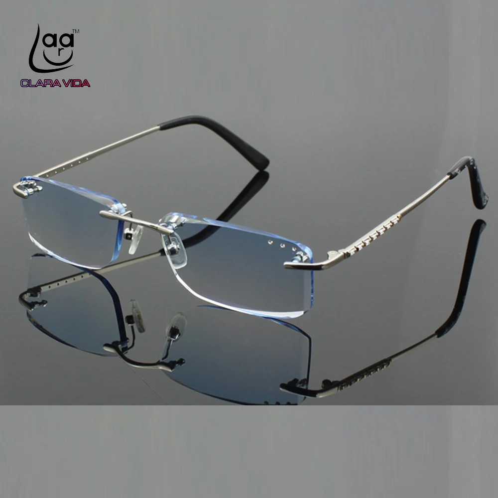 

Luxury PRIVATE Custom Manual Pure Titanium Frame Diamond Cut High-elastic Tinted Lenses Mens Prescription Glasses Photochromic