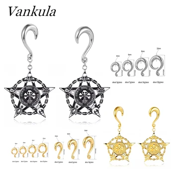 

Vankula 2PCS Plugs Ear Tunnels 316L Stainless Steel Hooks Gauges Ear Weights Ear Piercing Body Jewelry For Man Woman Expanders