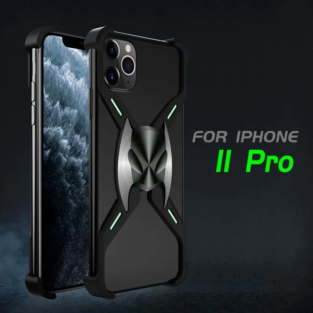 Apple iPhone 11 Pro Для iPhone 11 Pro X XS Max XR 8 7 Plus Роскошная Магнитная адсорбционная маска летучей мыши Алюминиевый металлический бампер рамка чехол с покрытием в виде брони Coque - Цвет: Apple iPhone 11 Pro