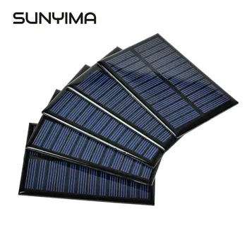 

SUNYIMA 5Pcs 6V 100mA 0.6W 90*60mm Solar Panel A Grade Polycrystalline Silicon Solar Charger The Phone Charger Photovoltaic Cell
