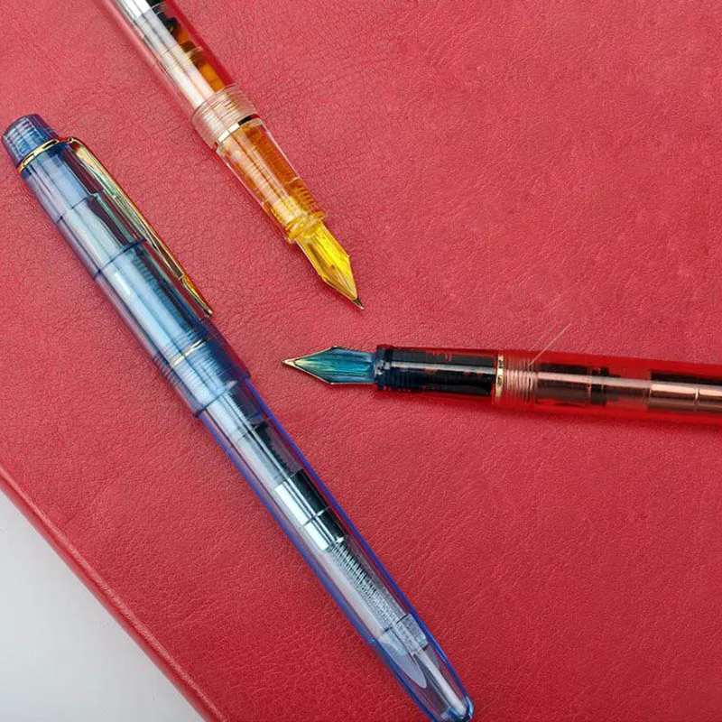 1 шт. Лидер продаж прозрачная цветная ручка пластиковая перьевая ручка для мужчин и женщин канцелярские принадлежности чернила для студентов детские ручки
