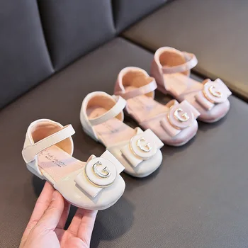 

2020 Spring Summer New Girls Princess Shoes Solid Color Children Square Mouth Shoes 1-3T Girls Sandals