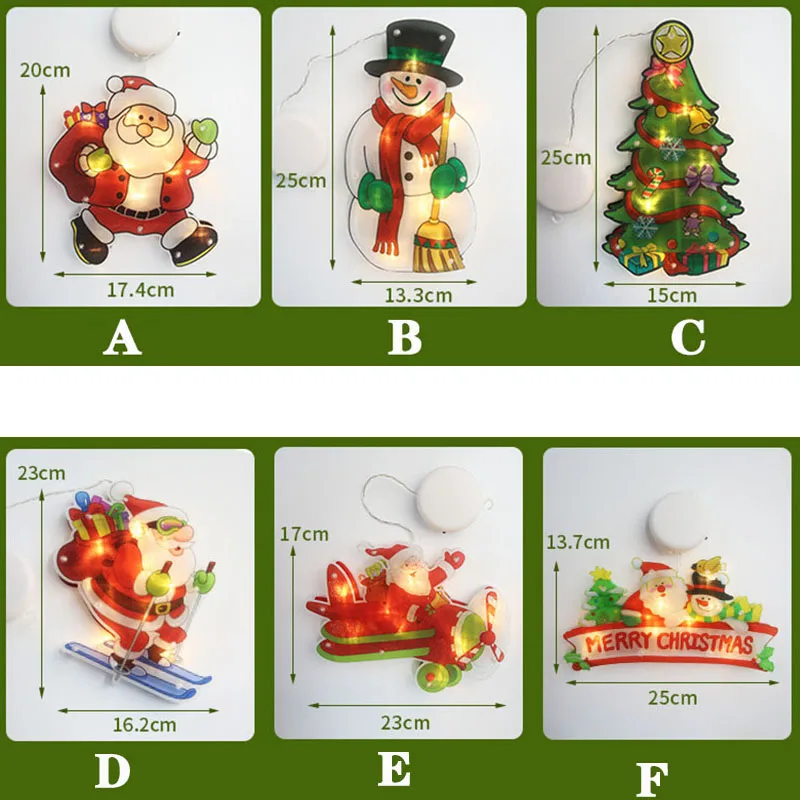 

3/4 шт/комплект светодиодный Рождественское украшение для окон подвесной светильник с присоской Санта Клаус светильник со снеговиком