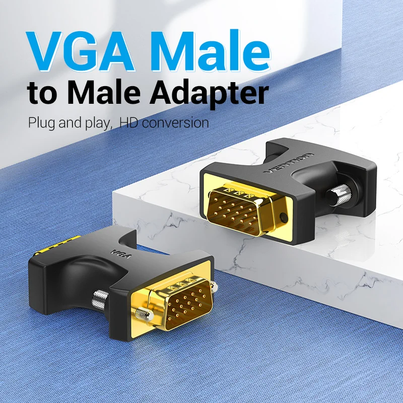 VGA to VGA Adapter Male to Female Connector 15 Pin 1080P 60Hz for PC Monitor Laptop Projector Cable Adapter VGA Cable Adapter