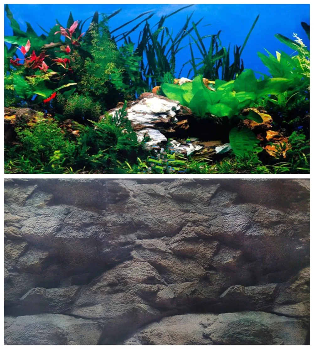 30 40 50 60cm High Double Sided Aquarium Background Poster Coral Fish Tank Wall Backdrop Image Decoration Decorations Aliexpress