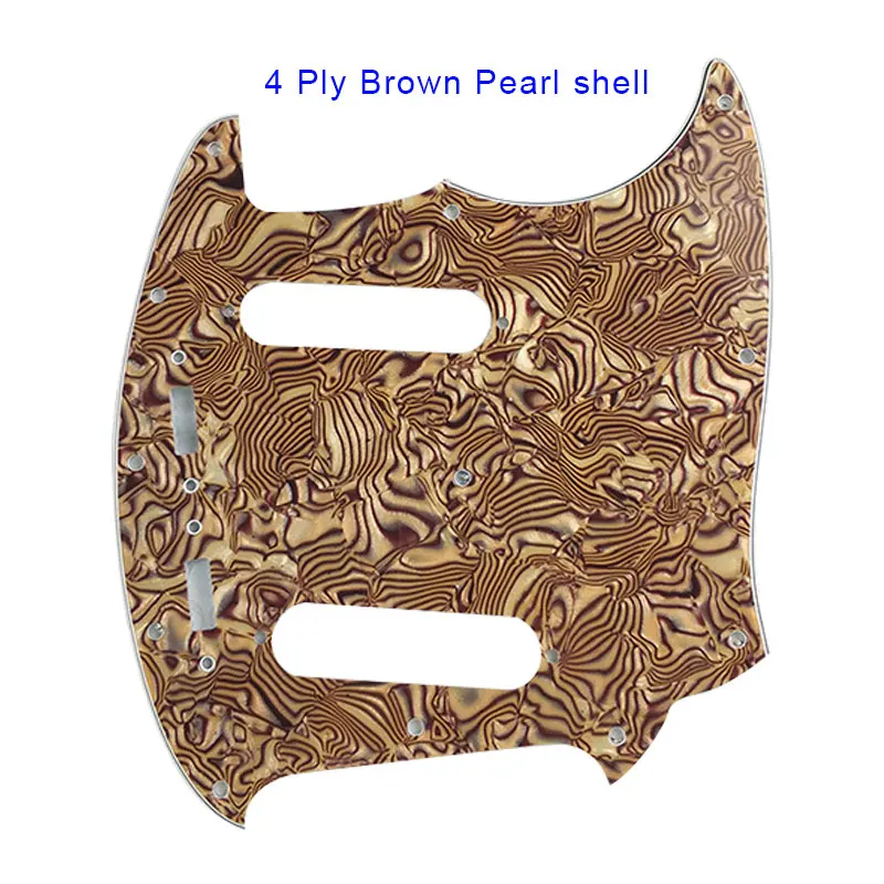 Pleroo для 11 Scwer отверстия Mustang гитары накладку к царапинам плиты гитары запчасти - Цвет: Brown pearl shell