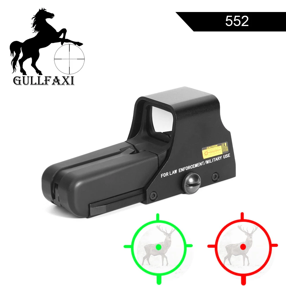 

Gullfaxi Holographic Weapon Sight 552 Red Dot Sight Scope Hunting Airsoft Gun Optic Sight Red Green Reflex Collimator Sight