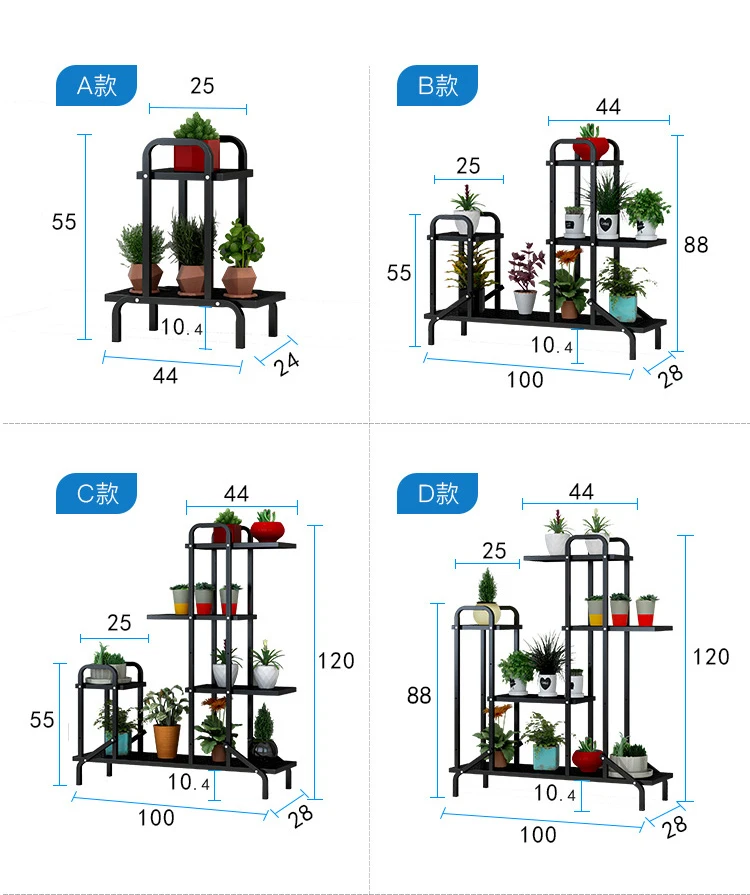 simple modern iron art floating window multi-layer flower pot shelf landing living room assembly shelf multi-function