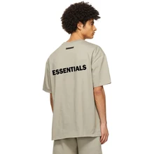 

New Oversized Essentials T-shirt 100% 1:1 Summer Men's and Women's Cotton Short Sleeve Back Silicone Letter Loose T-shirt