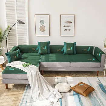 

Sandwich massage embroidered feather sofa cushion living room sofa non-slip universal sofa cover towel for Summer/Autumn