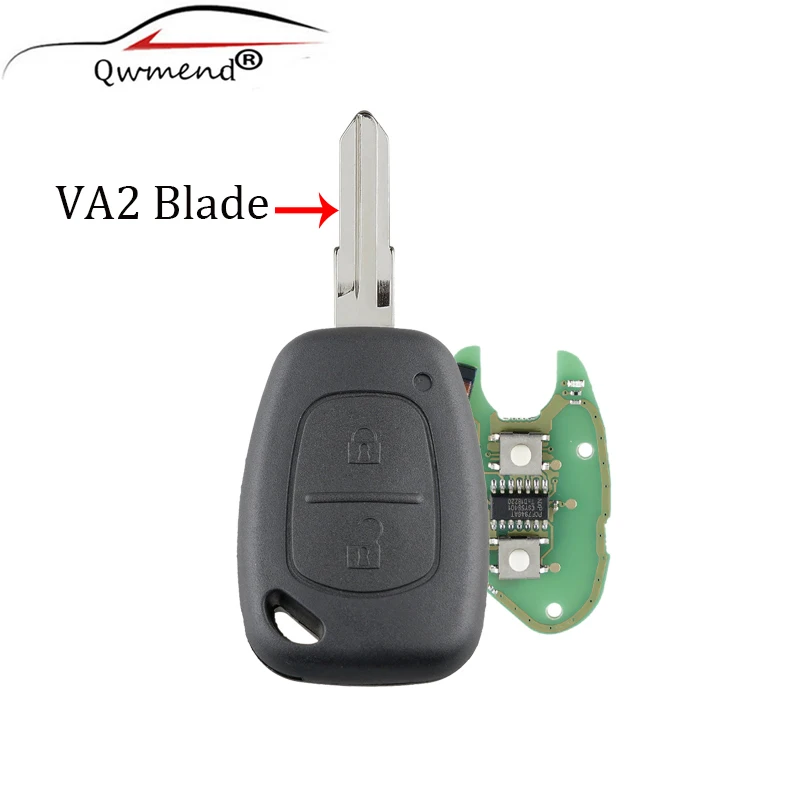 

2 Button VAC102 Blade Remote Car key For Renault Clio Scenic Kangoo 433Mhz Transponder Chip PCF7946 Original Key