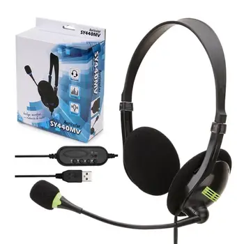 

USB Headset With Microphone Noise Cancelling Computer PC Headset Lightweight Wired Headphones For PC /Laptop/Mac/ School/Kids