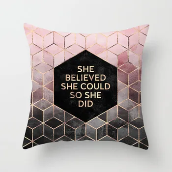 

Nanacoba Geometric Patten Cushion Covers Nordic Style Pillow Case Home Decorative Pillows Cover Home Decoration Short Plush