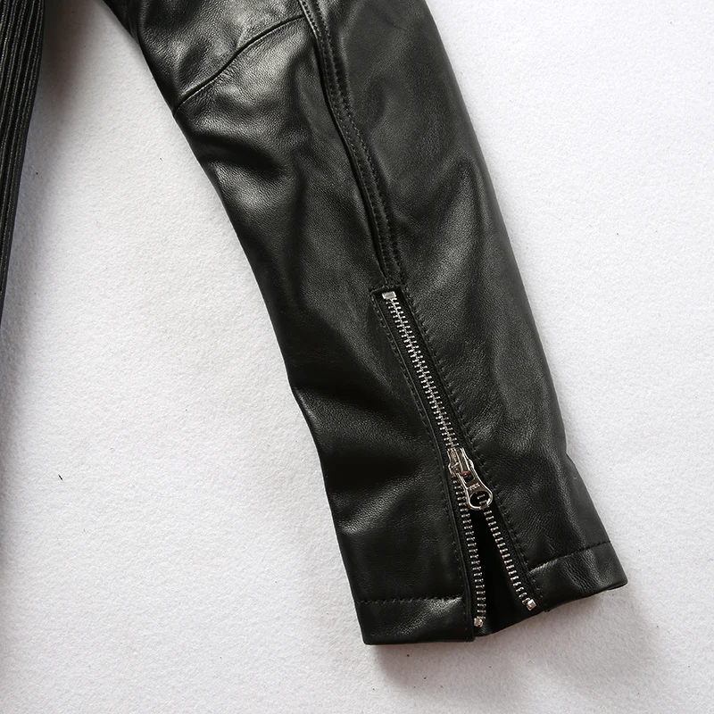 AVFLY мужская куртка из натуральной кожи со стоячим воротником приталенная короткая мотоциклетная кожаная куртка мужские пальто из овчины мужские