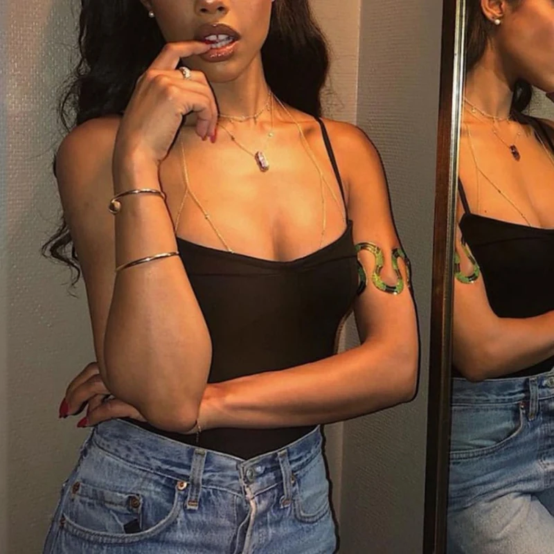 

Sexy Simple 2019 B Low Cut Solid Color Women Bodysuit Sleeveless Backless Skinny Bodysuits Black White Bodycon Skinny Bodysuit
