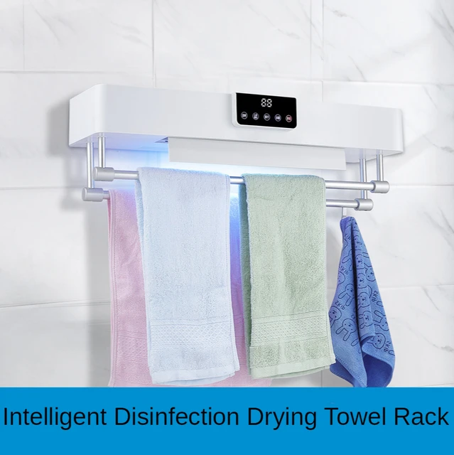 Intelligent Electric Heating Timing Towel Rack Touch Screen Human Body  Induction Hot Drying UV Sterilization Warmer