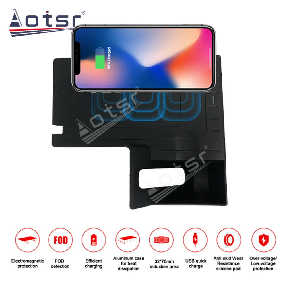 

Car Charger QI Fast Charging Smartphone Wireless For Massarati Levante 2016-2019 For iPhone Samsung Huawei