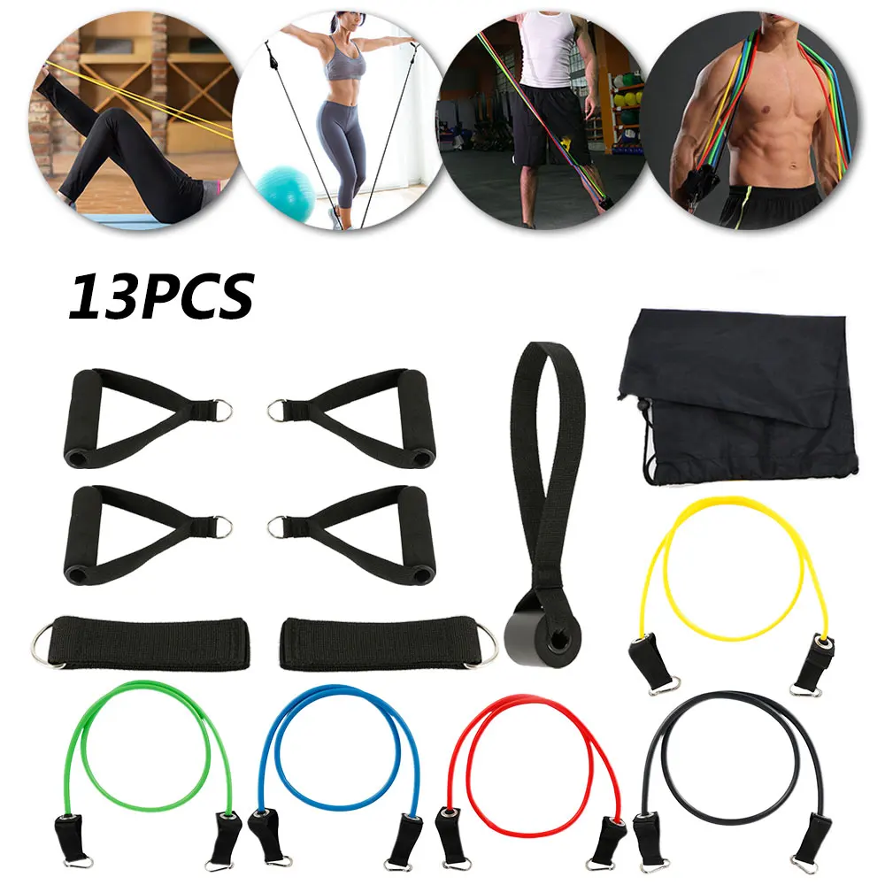 11/12pcs Fitness Pull Rope Resistance Bands Latex Strength Gym Equipment Home Elastic Exercises Body Fitness Workout Equipment