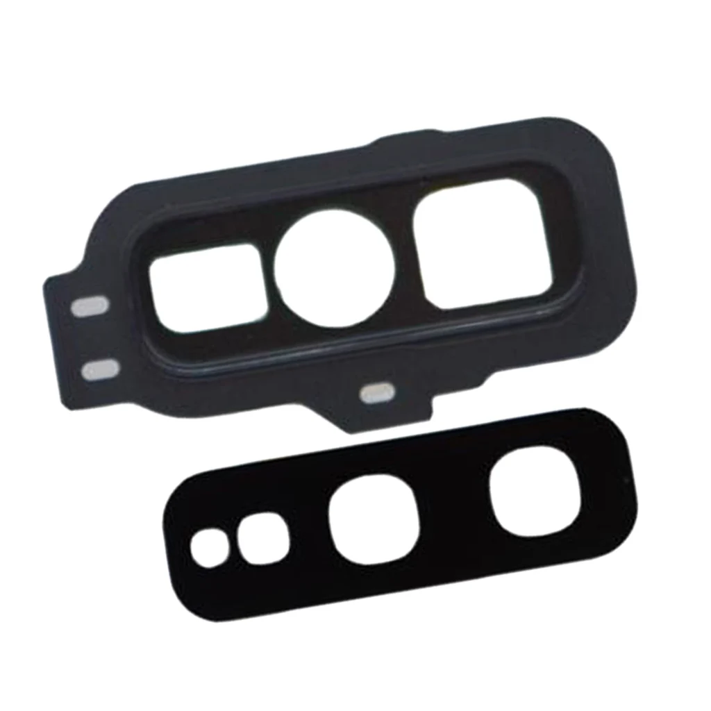 Black 4.5x2cm Задняя стеклянная крышка для камеры с держателем рамы для samsung Galaxy S10E G970 для объектива камеры задняя крышка - Цвет: Black 4.5x2cm