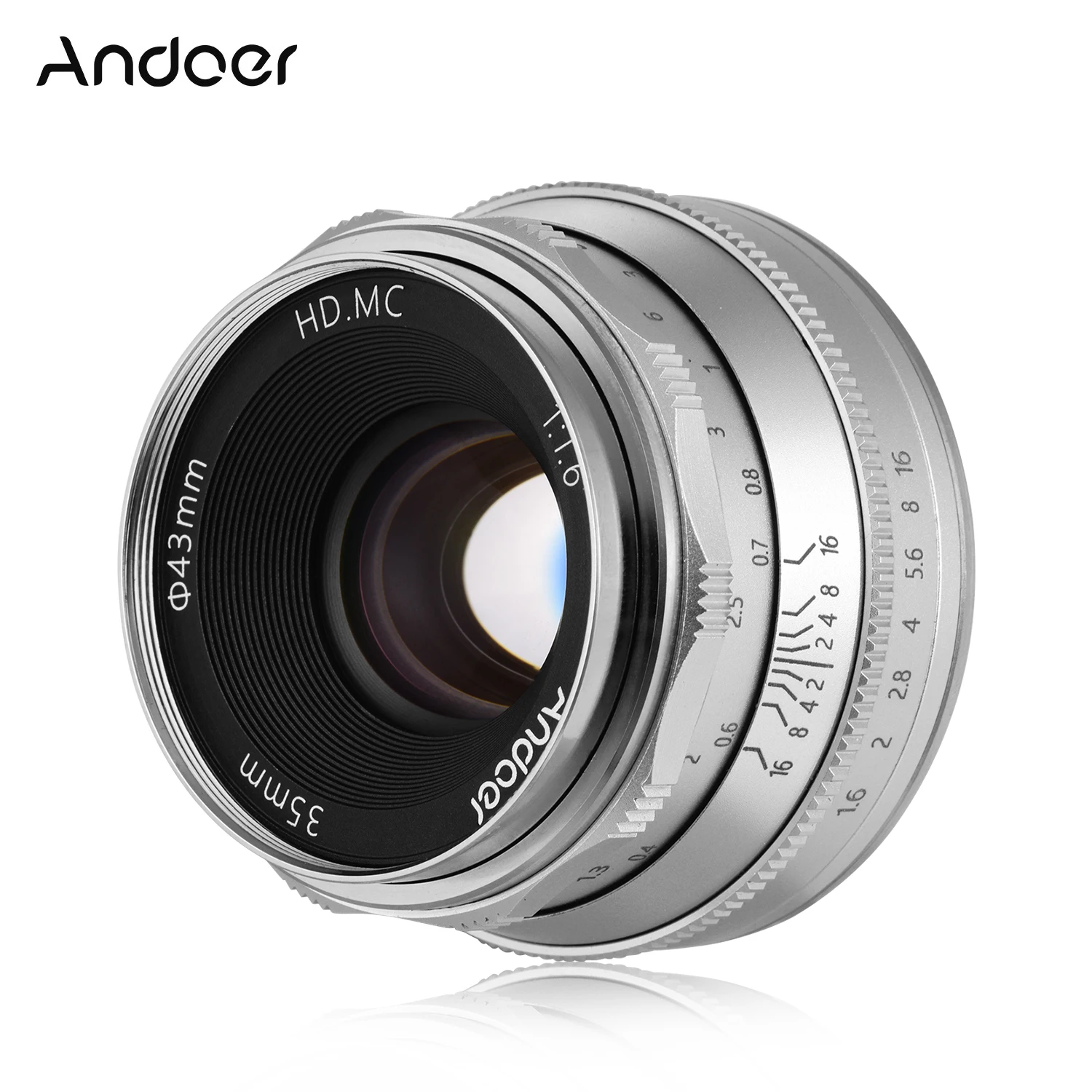 Andoer 35 мм F1.6 объектив MF пленка с большой диафрагмой беззеркальная камера E Mount для