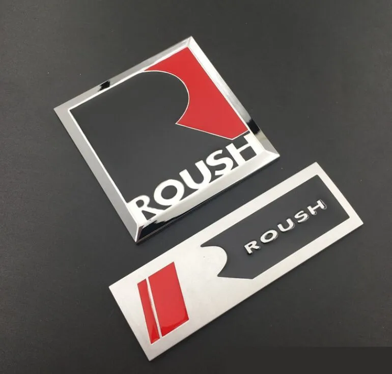 

3D Metal R ROUSH Logo Car Emblem Badge Sticker Auto Accessories Side Fender Trunk Chrome Decal for Ford Fiesta Mustang