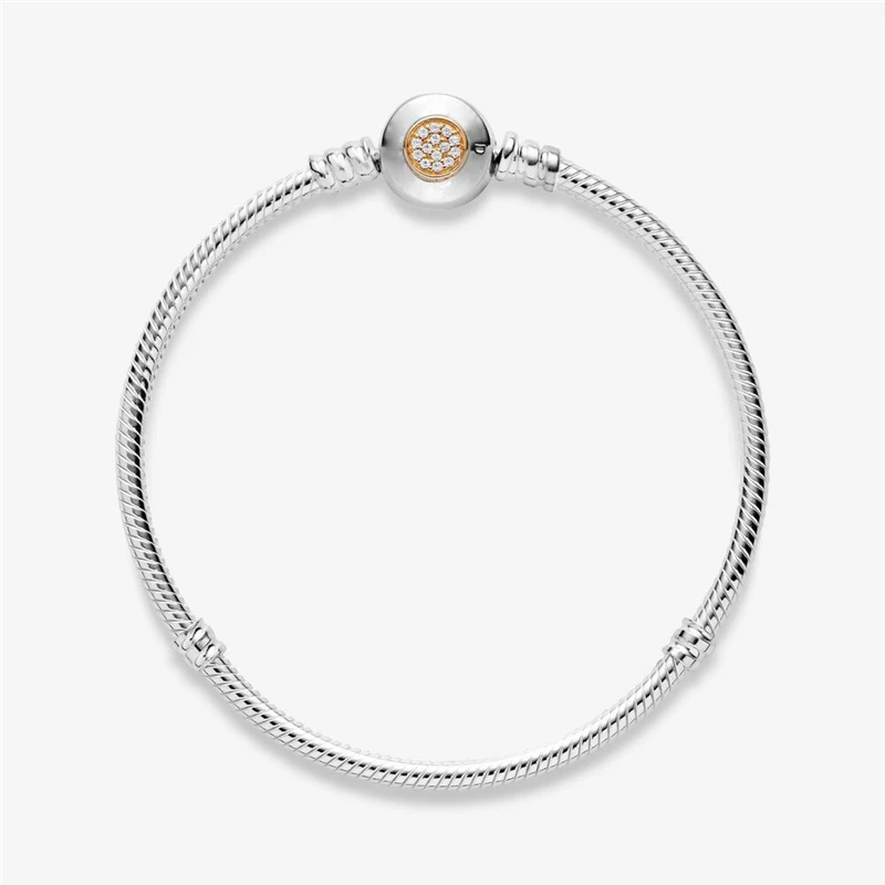 GChic 925 Серебряный двухцветный фирменный браслет в европейском стиле, Подходит для Пандора, женский браслет с бусинами, браслет, подарок, ювелирное изделие